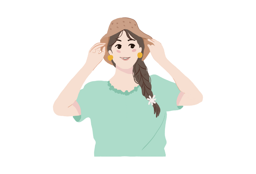 帽子をかぶった女性