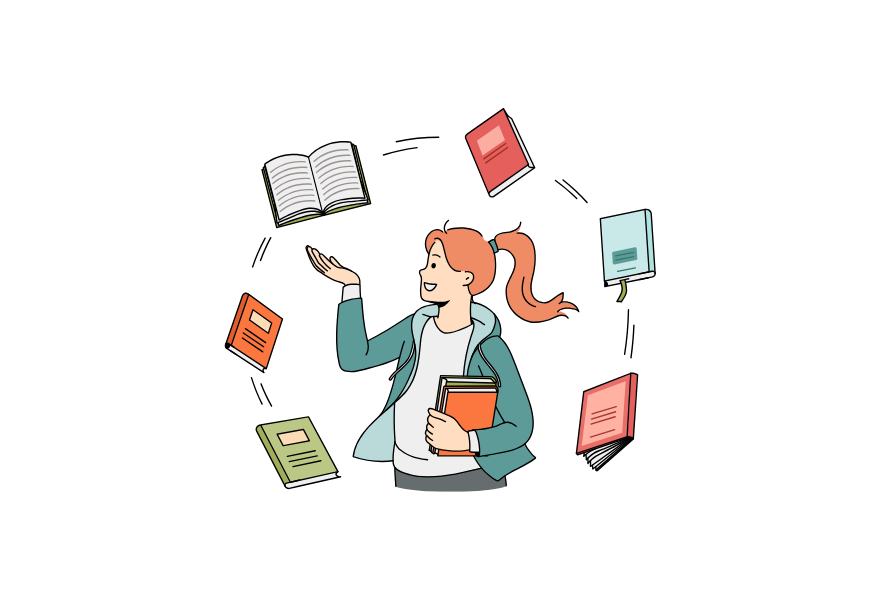 本を選ぶ女性
