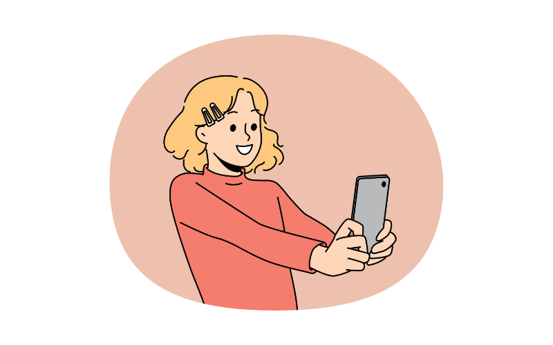 スマホを持つ子ども