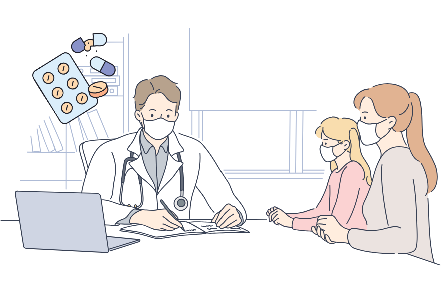 治療にきた親子