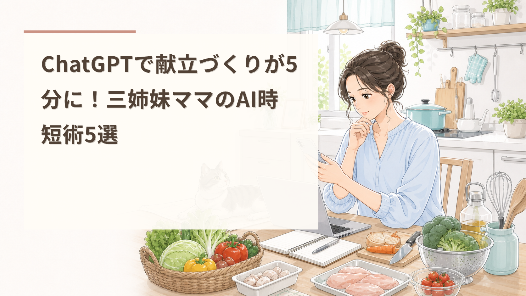 ChatGPTで献立づくりが5分に！三姉妹ママのAI時短術5選