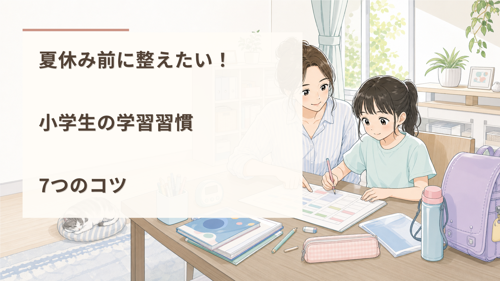 夏休み前に整えたい！小学生の学習習慣7つのコツ
