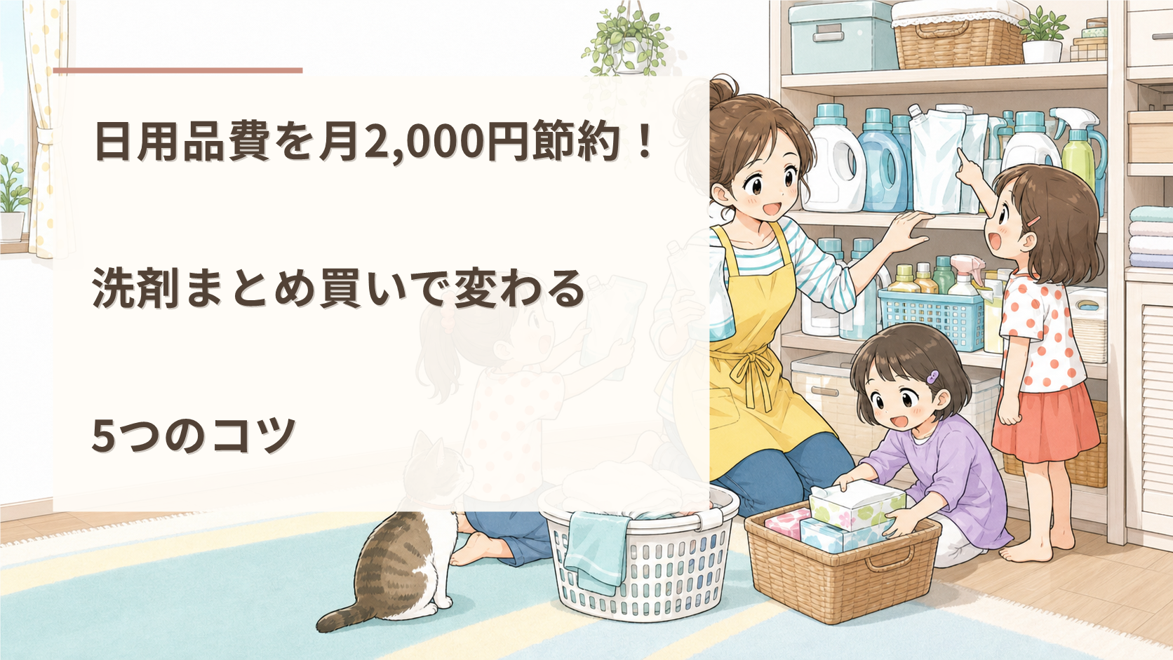日用品費を月2,000円節約!洗剤まとめ買いで変わる5つのコツ
