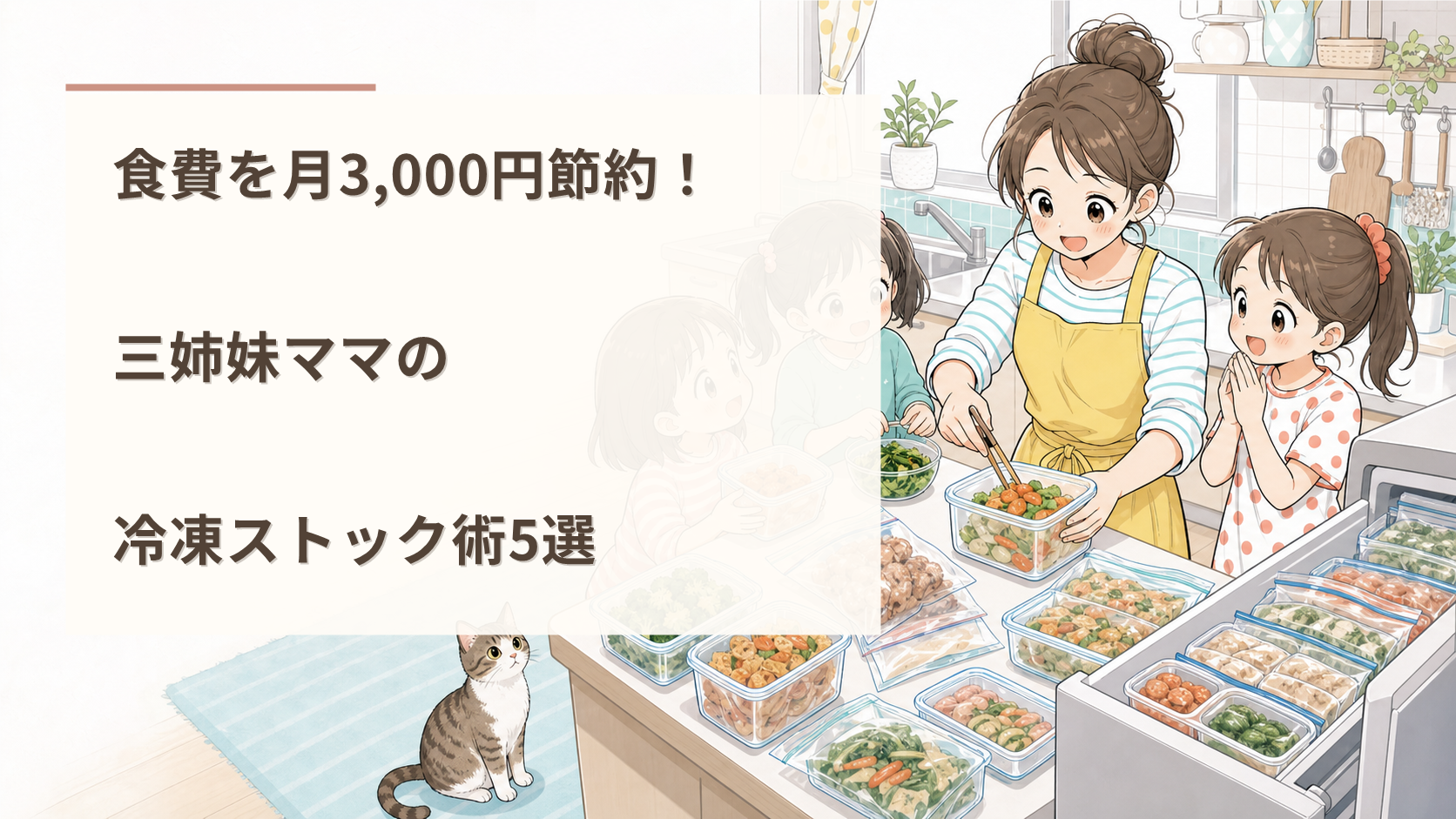 食費を月3,000円節約！三姉妹ママの冷凍ストック術5選