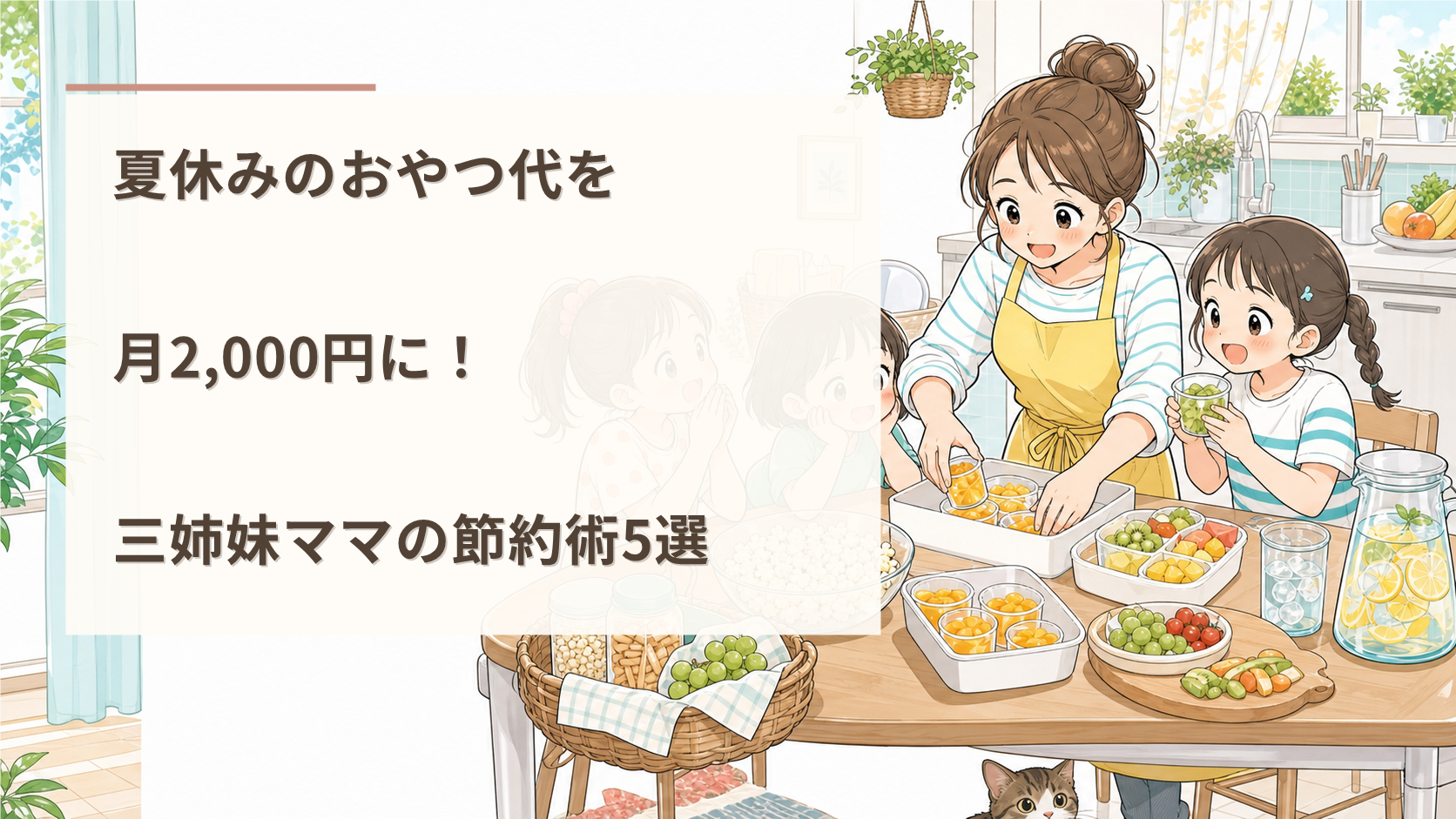夏休みのおやつ代を月2,000円に！三姉妹ママの節約術5選