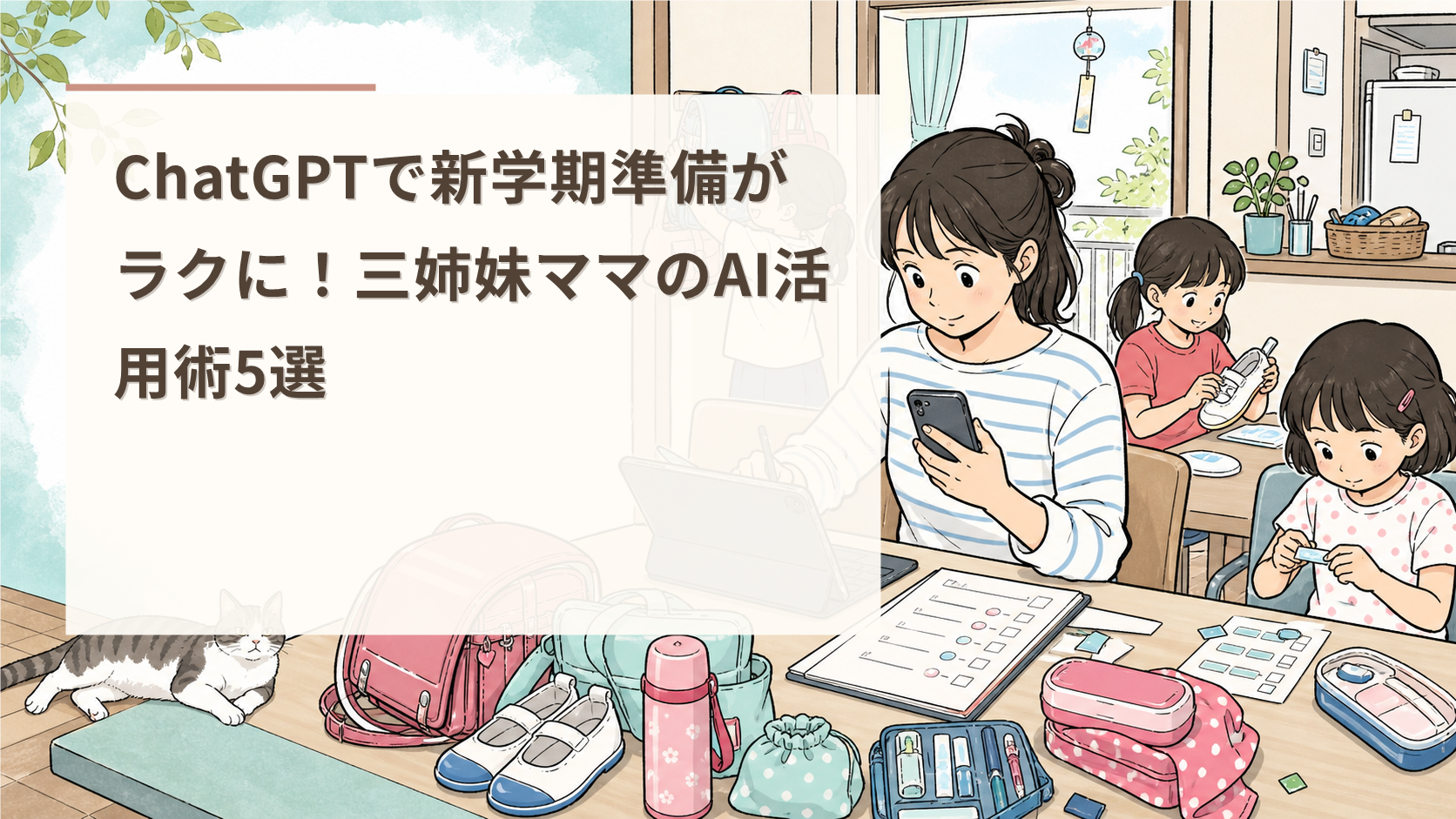 ChatGPTで新学期準備がラクに！三姉妹ママのAI活用術5選