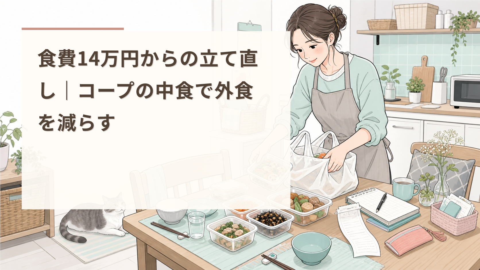 食費14万円からの立て直し｜コープの中食で外食を減らす